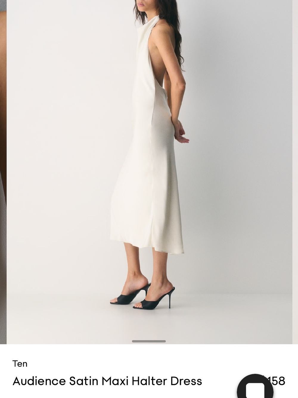 Audience Satin Maxi Halter Dress - White